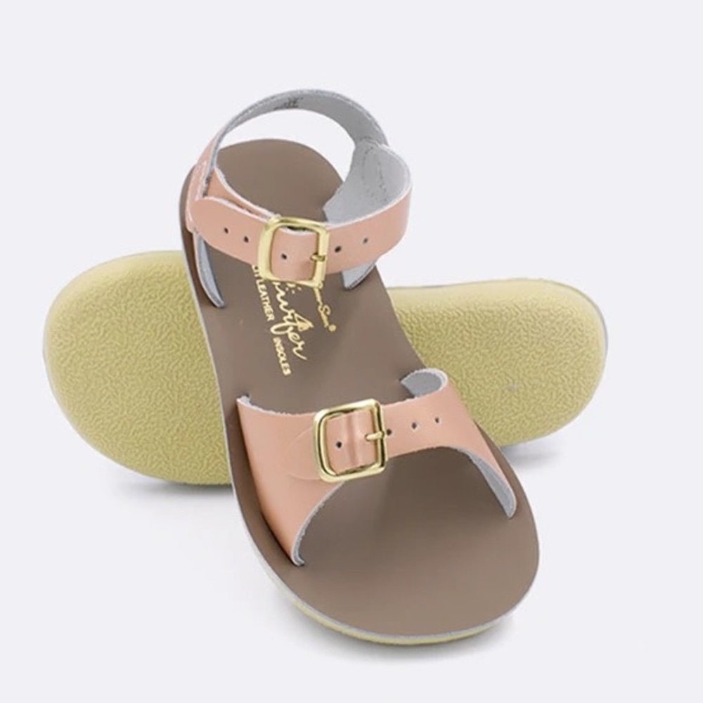 Sun Sans Rose Gold Surfer Sandals, Size 12 Unisex